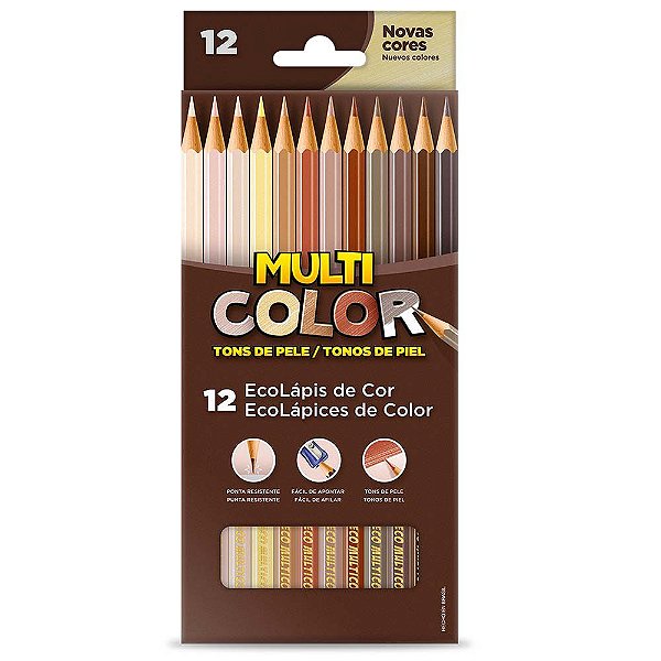 Lápis de Cor EcoLápis MultiColor 12 Tons de Pele Faber-Castell