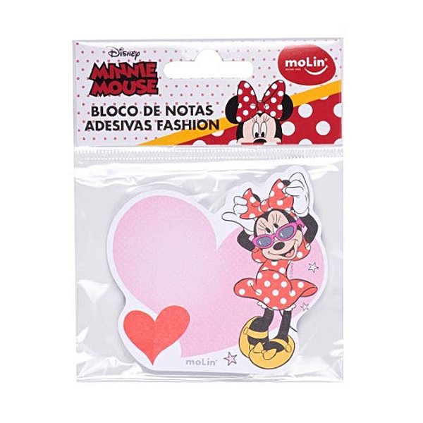 Bloco De Notas Adesivas Fashion Minnie Mouse 50 Folhas Molin