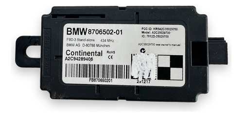 Módulo Controle Remoto Bmw X1 2016 A 2020 870650201
