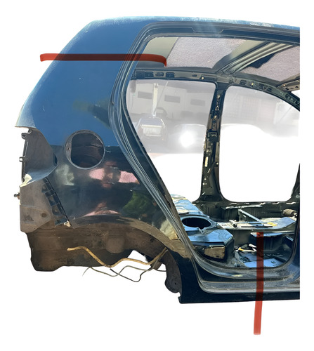 Lateral Traseira Direita Vw Fox 2015 2016 2017 2018 2019 - Preto