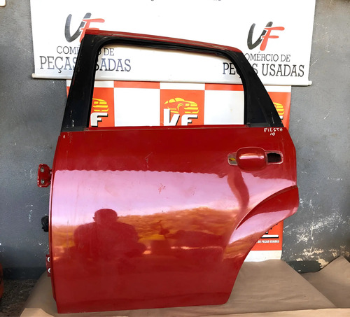 Porta Traseira Esquerda Ford Fiesta 2003 A 2012 Traseira Esquerda Vermelho