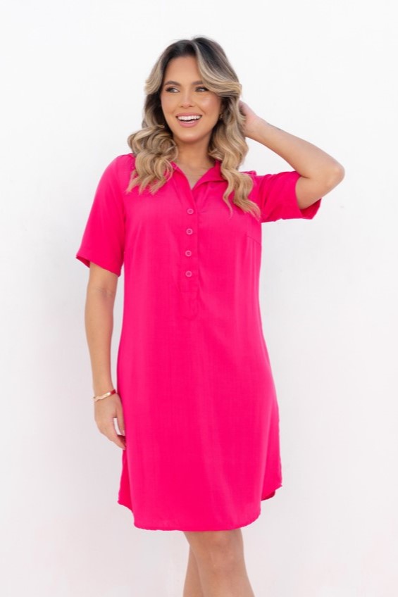 CHEMISE FECHADA MANGA CURTA PINK