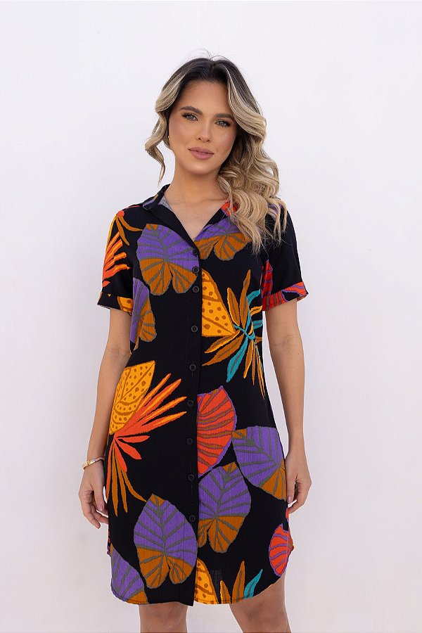 CHEMISE ABERTA MANGA CURTA ESTAMPA PINEAPPLE