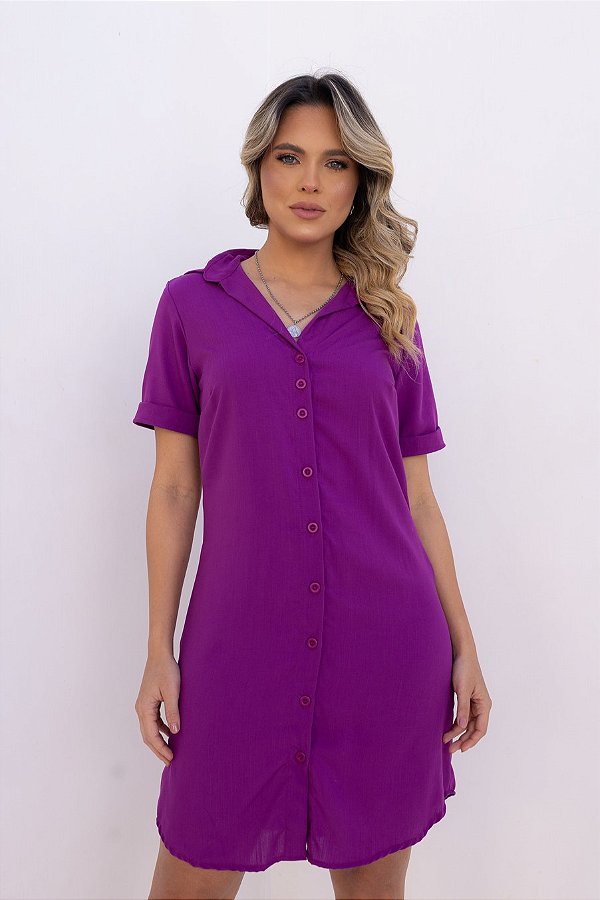 CHEMISE ABERTA MANGA CURTA FUCSIA