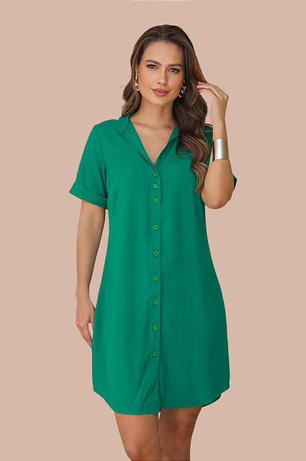 CHEMISE ABERTA MANGA CURTA VERDE BANDEIRA
