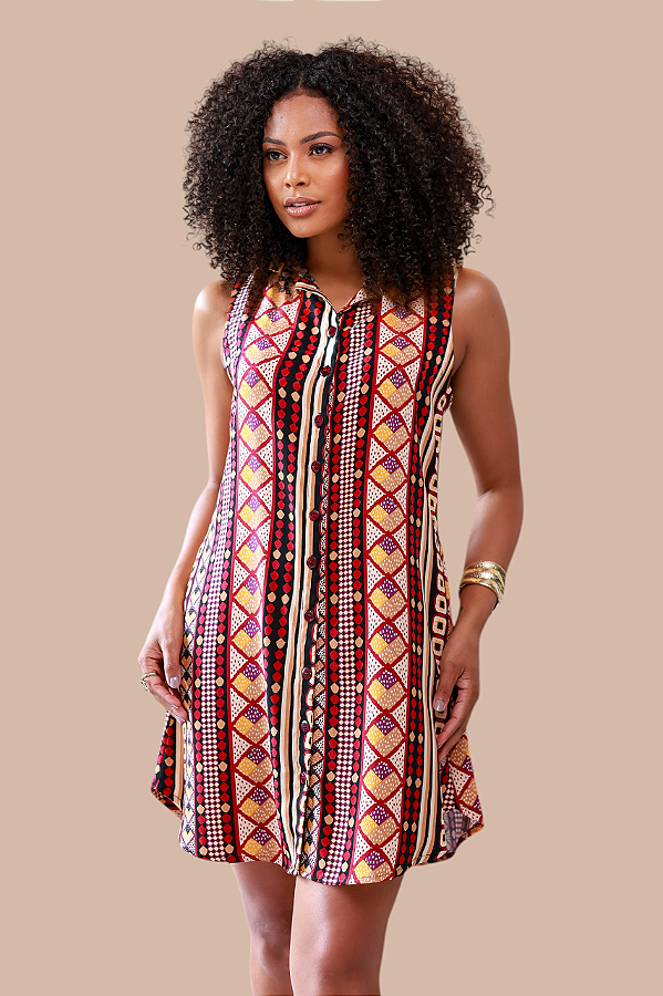 CHEMISE ABERTA SEM MANGA ESTAMPA BOHO BOÊMIA