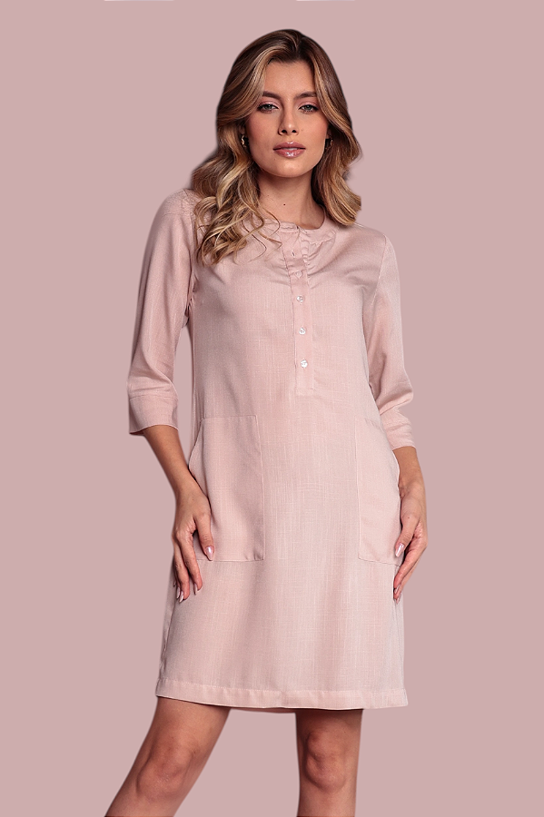 CHEMISE FECHADA MANGA 3/4 AREIA