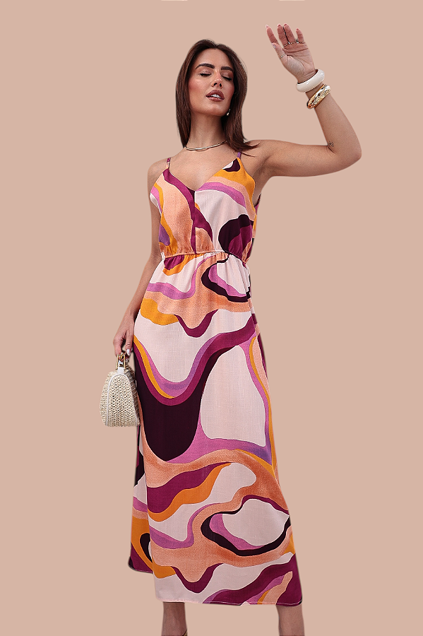 VESTIDO BOSSA ESTAMPA CORRENTEZA SOLAR