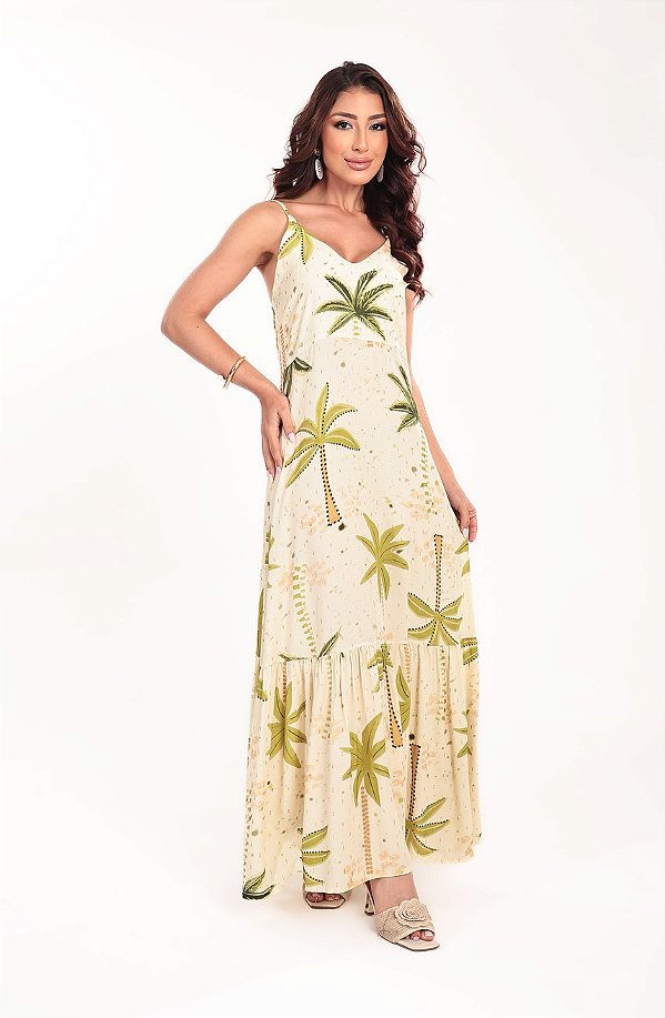 Vestido longo Verano estampa Cocais