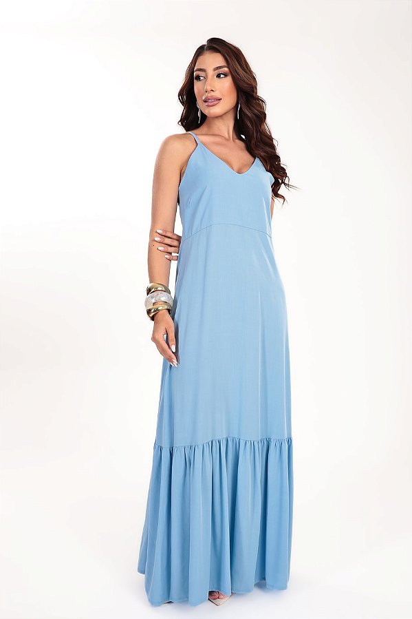 Vestido longo Verano cor Baby Blue