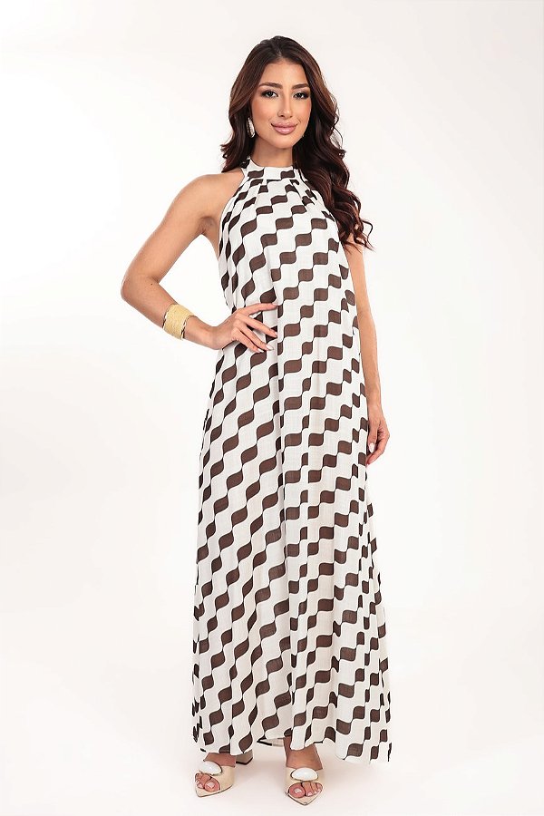 Vestido Joá estampa Copacabana Wave