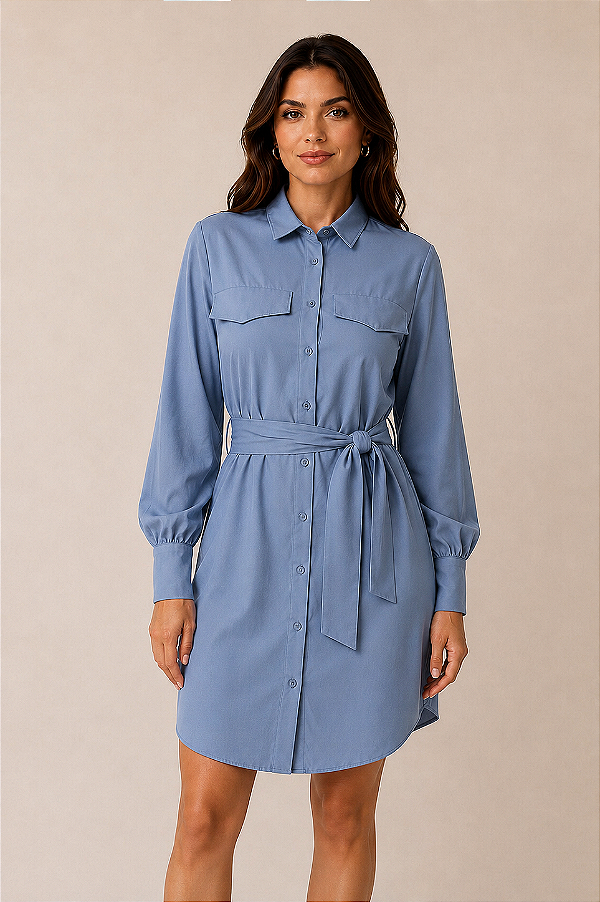 Chemise manga longa Dallas cor Blue
