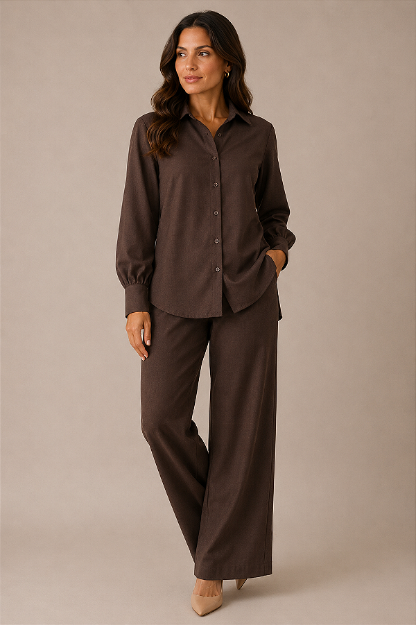 Conjunto Santorini Linho Cor Café