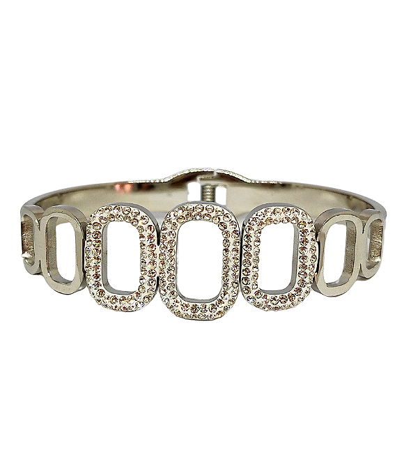 Bracelete com strass. Aço inóx