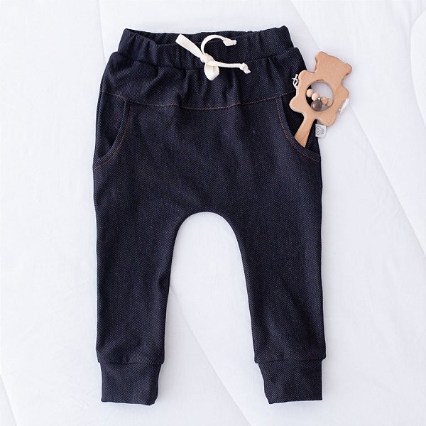 Calça Saruel Moletom Jeans Kids