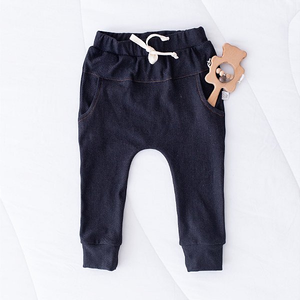 Calça Saruel Moletom Jeans Baby