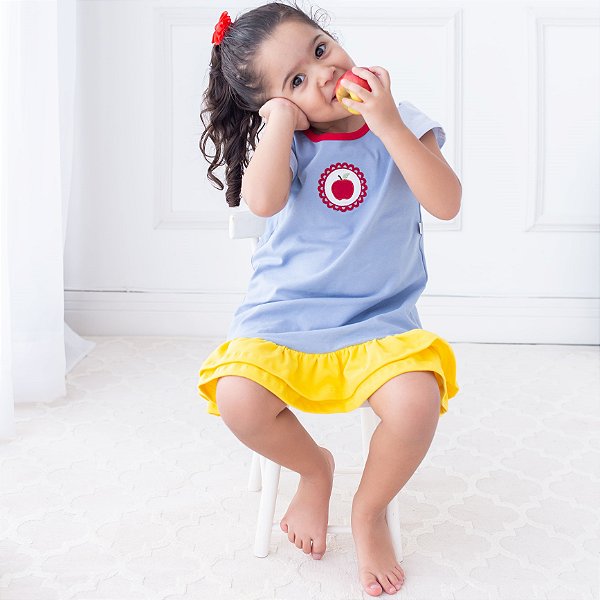 Vestido Manga Curta com Shorts Brincar