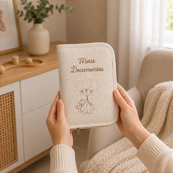 Porta Documentos Diário Médico - Urso Bege