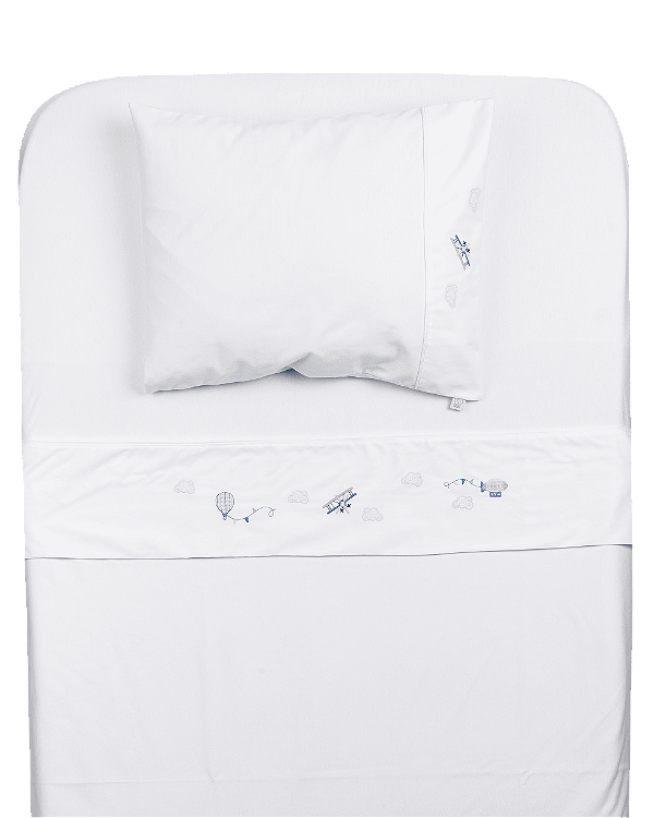 Lençol de Berço e Mini Cama Malha - Aviões