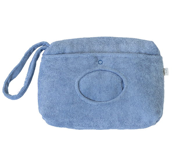 Necessaire Porta Lenço Umedecido - Atoalhado Azul Jeans
