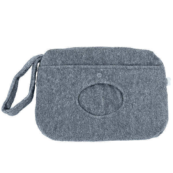 Necessaire Porta Lenço Umedecido - Atoalhado Mescla Cinza