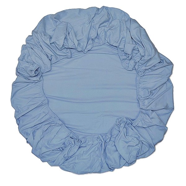 Lençol de Baixo Malha com Elástico - BERÇO - Azul Jeans