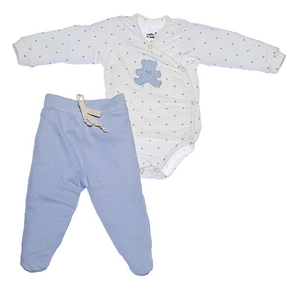 Conj. Body Manga Longa com Calça - Poá Urso  #SEMANADOBODY