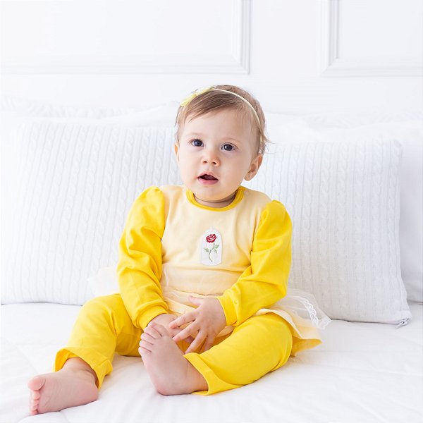 Conj. Body Manga Longa com Calça PRINCESAS - Bela