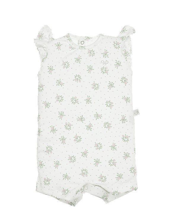 Macacão Curto - Rosas Poá