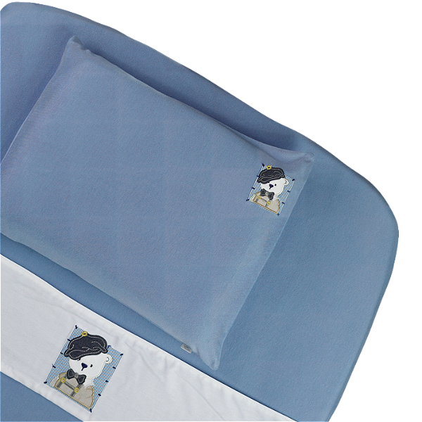 Lençol de Mini Berço Malha - Urso Chapéu