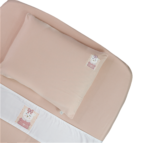 Lençol de Mini Berço Malha - Ursa