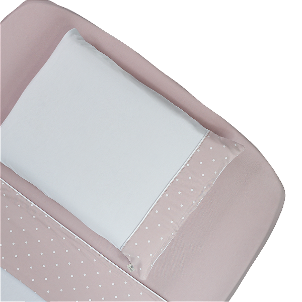 Lençol de Mini Berço Malha - Poá Rosê