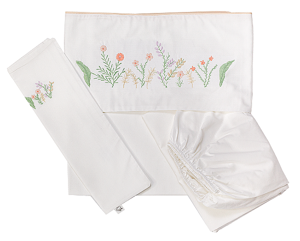 Lençol de Mini Berço Percal - Jardim