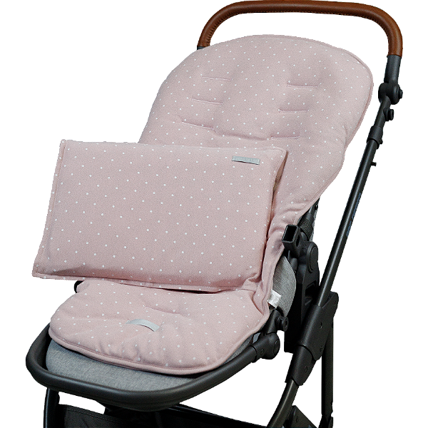 Capa Protetora Carrinho Tradicional Algodão - Poá Rosê