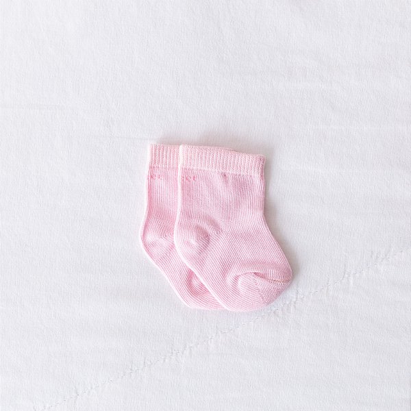 Meia Puket - 0 a 4 meses - Rosa