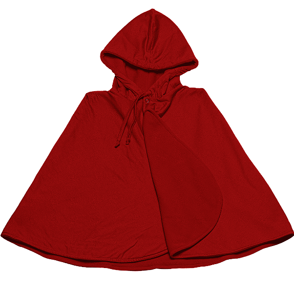 Poncho Dupla Face  -  de 4 a 8 anos - Vermelho