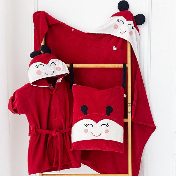 Toalha de Banho Kids - 2 a 4 anos - Joaninha Vermelho