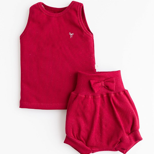 Conj. Regata com Shorts Luxo - Vermelho