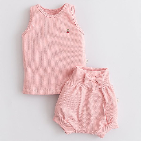 Conj. Regata com Shorts Luxo - Rosa
