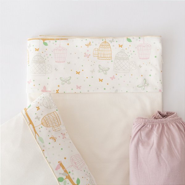 Lençol de Berço e Mini Cama Malha - Gaiolas