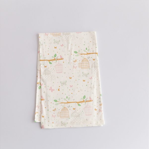 Cueiro de Suedine Estampado - Gaiolas