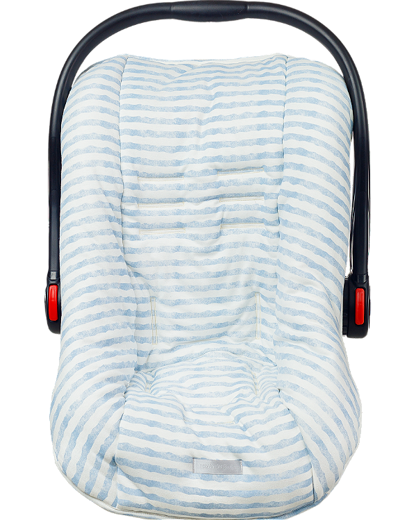 Capa Protetora Bebê Conforto Algodão - Listrado Azul