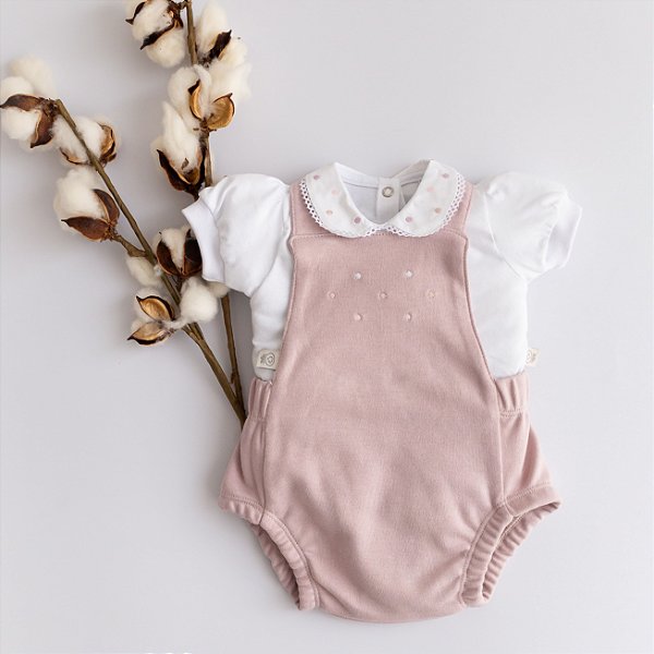 Conj. Romper - Petit Poá Rosê
