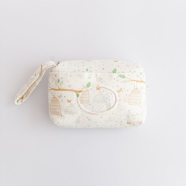 Necessaire Porta Lenço Umedecido - Gaiolas