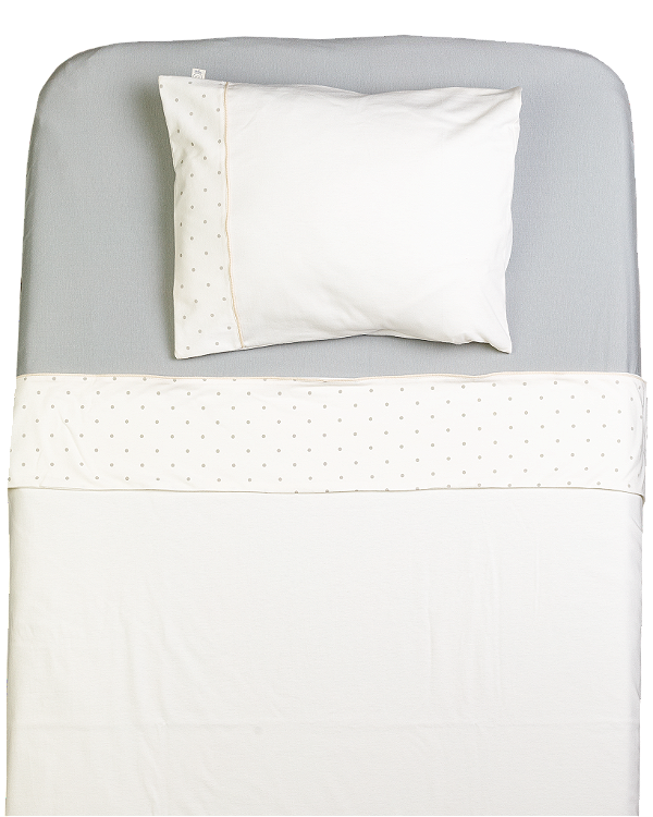 Lençol de Berço e Mini Cama Malha - Poá Cinza