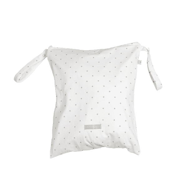 Saco para Roupa Suja e Úmida Estampado - Poá Cinza