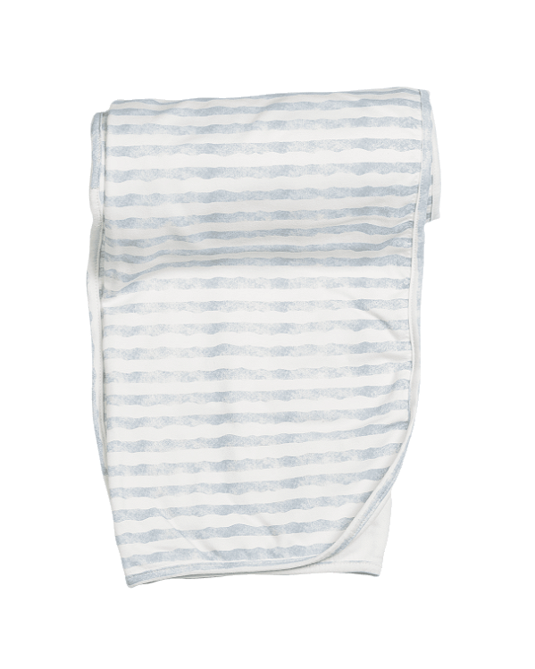 Manta Dupla de Suedine Estampado - Listrado Azul