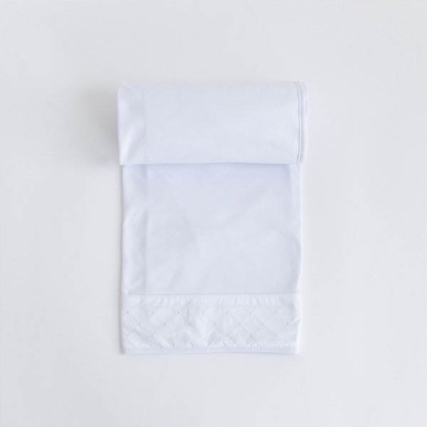 Manta Dupla de Suedine Premium - Losango Branco