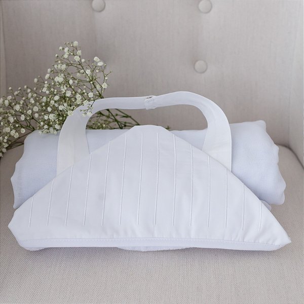 Toalha de Banho Baby 0 a 2 anos Premium - Listrado Branco