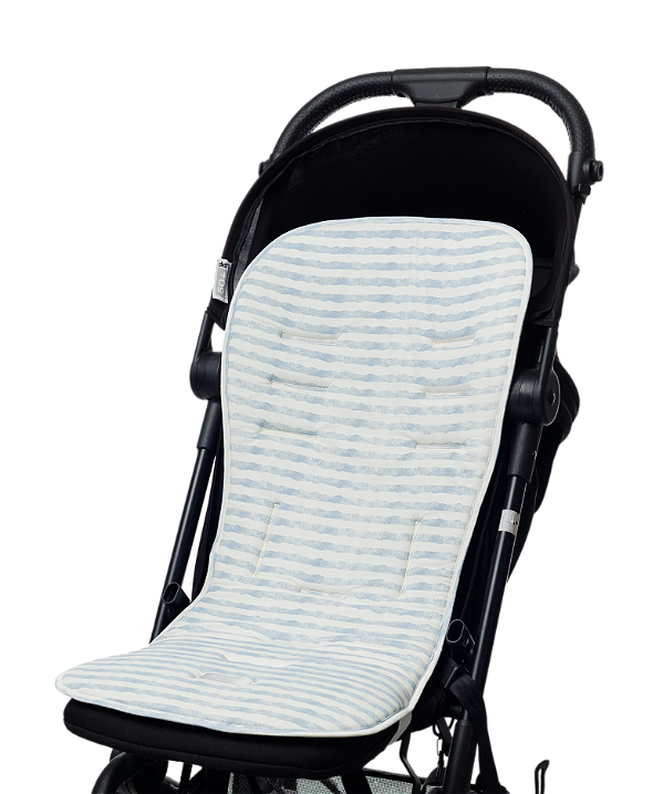 Capa Protetora Carrinho Universal Slim Algodão - Listrado Azul